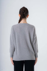 Women's Oversized Crewneck Sweater in Recycled Cashmere