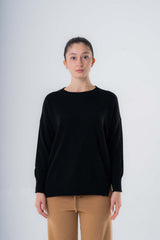 Women's Oversized Crewneck Sweater in Recycled Cashmere