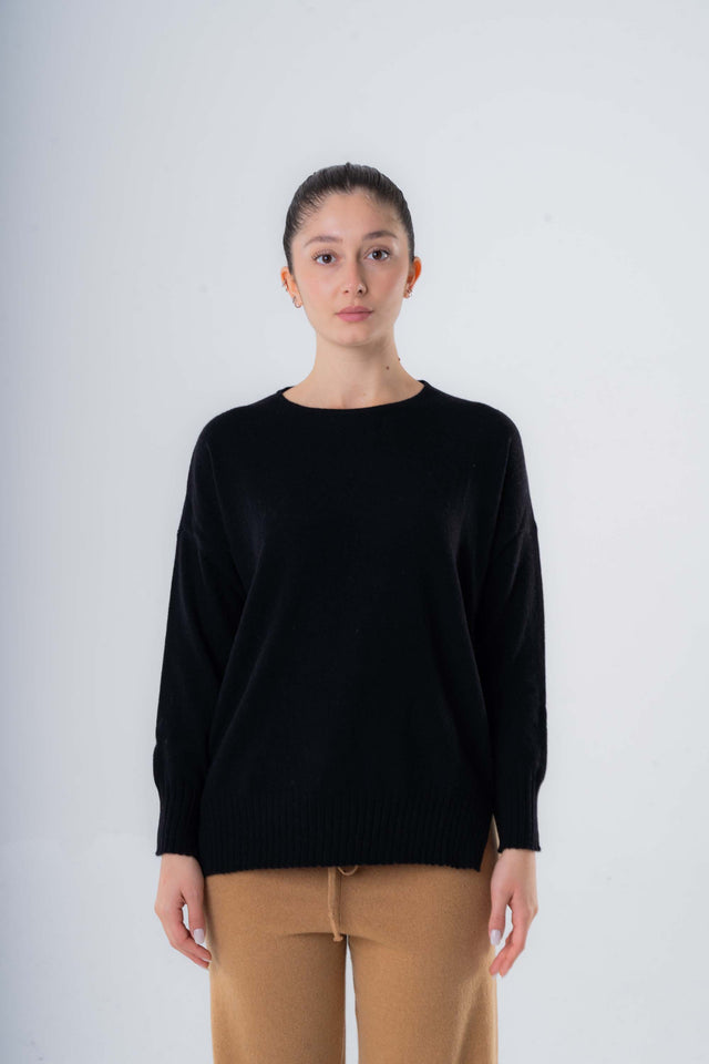 Women's Oversized Crewneck Sweater in Recycled Cashmere