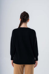 Women's Oversized Crewneck Sweater in Recycled Cashmere