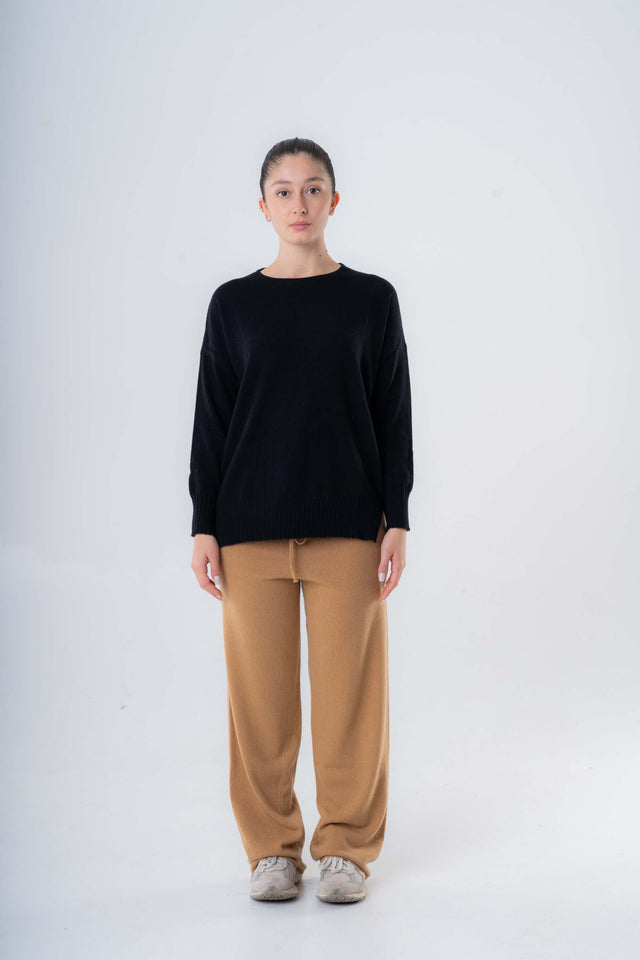 Women's Oversized Crewneck Sweater in Recycled Cashmere