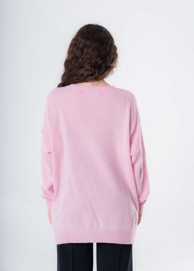 Maglione girocollo taglia unica da donna in lana e cashmere