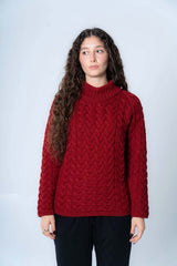 Maglione a girocollo da donna in pura lana merinos