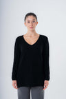 Women's Recycled Cashmere Ribbed V-Neck Sweater