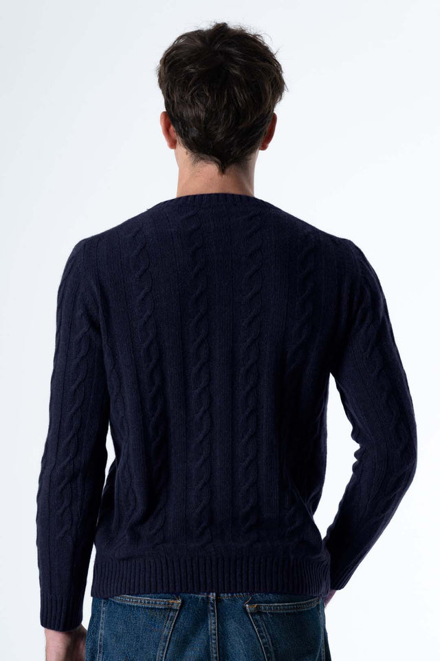 Maglione a trecce da uomo in Cashmere riciclato