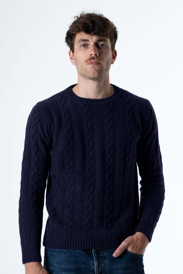 Men's Cable Knit Sweater in Recycled Cashmere