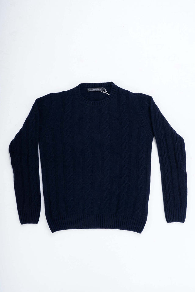 Maglione a trecce da uomo in Cashmere riciclato