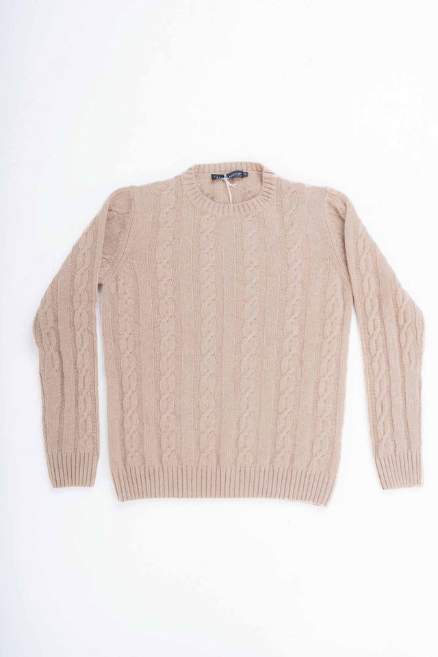 Men's Cable Knit Sweater in Recycled Cashmere