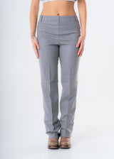 Pantaloni slim grigio da donna in lana responsabile