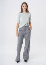 Women's Grey Straight Trousers in Responsible Wool