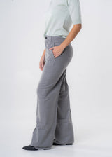 Women's Grey Straight Trousers in Responsible Wool