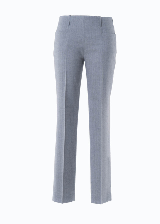 Pantaloni slim grigio da donna in lana responsabile