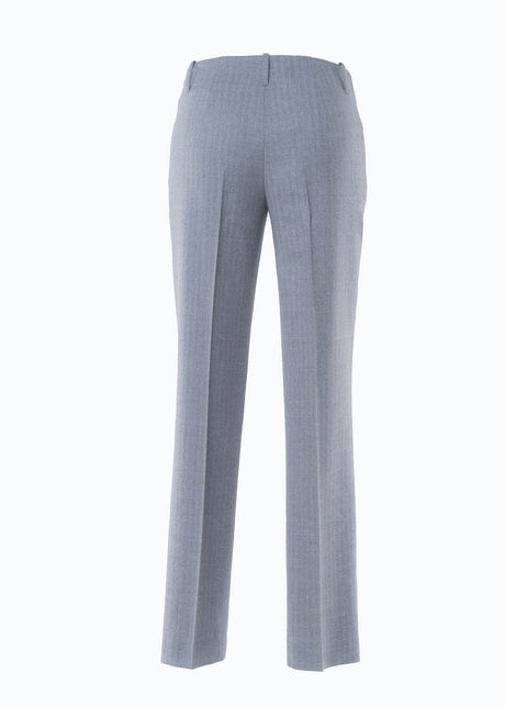 Pantaloni slim grigio da donna in lana responsabile