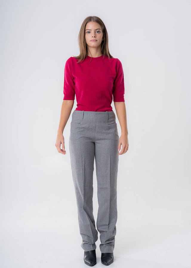 Responsible Wool Women's Slim Fit Grey Trousers