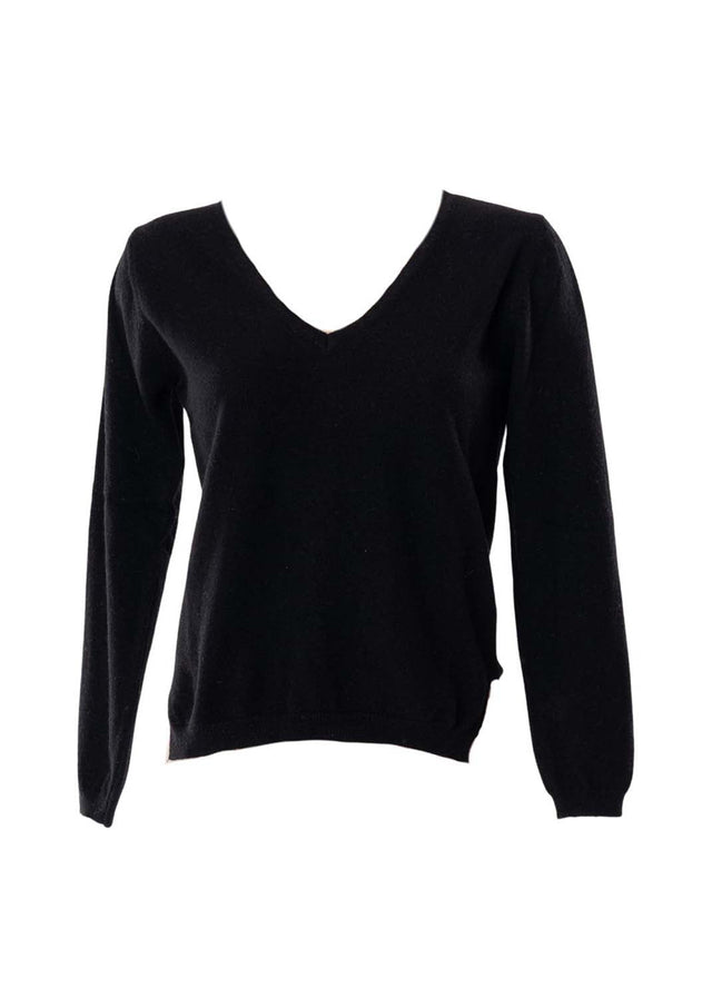 Maglione Scollo a V Over da donna in Cashmere riciclato