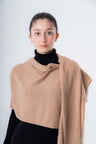 Responsible wool and cashmere sleeve shrug scarf