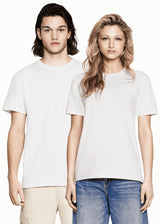 Unisex white short-sleeved organic cotton shirt