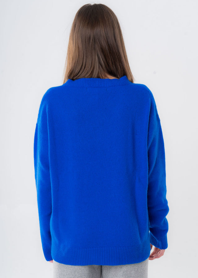 Women's V-Neck Sweater in Wool and Cashmere