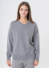 Women's V-Neck Sweater in Wool and Cashmere