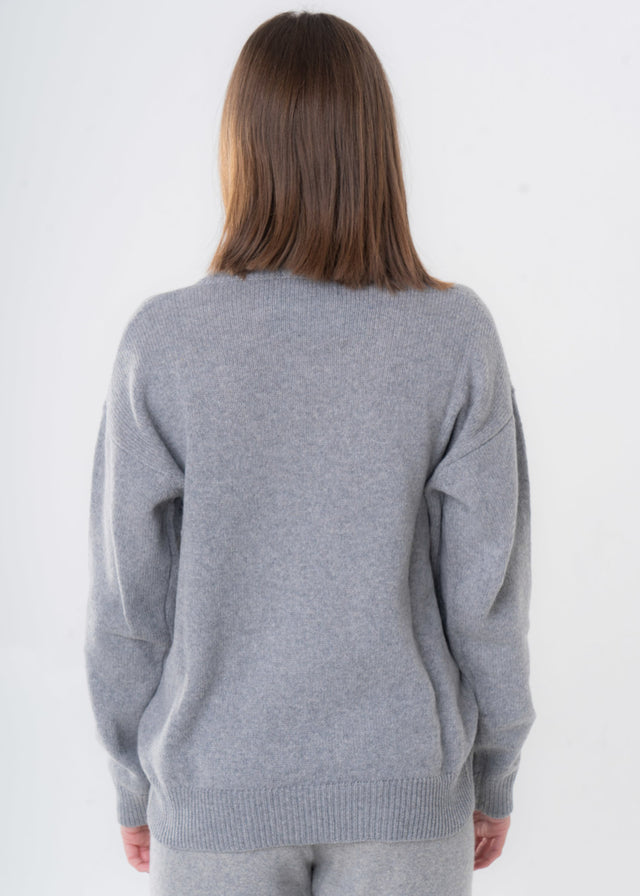 Women's V-Neck Sweater in Wool and Cashmere