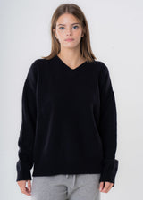 Women's V-Neck Sweater in Wool and Cashmere