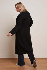 Cappotto Arabella nero da donna in misto lana