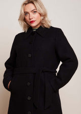 Cappotto Arabella nero da donna in misto lana