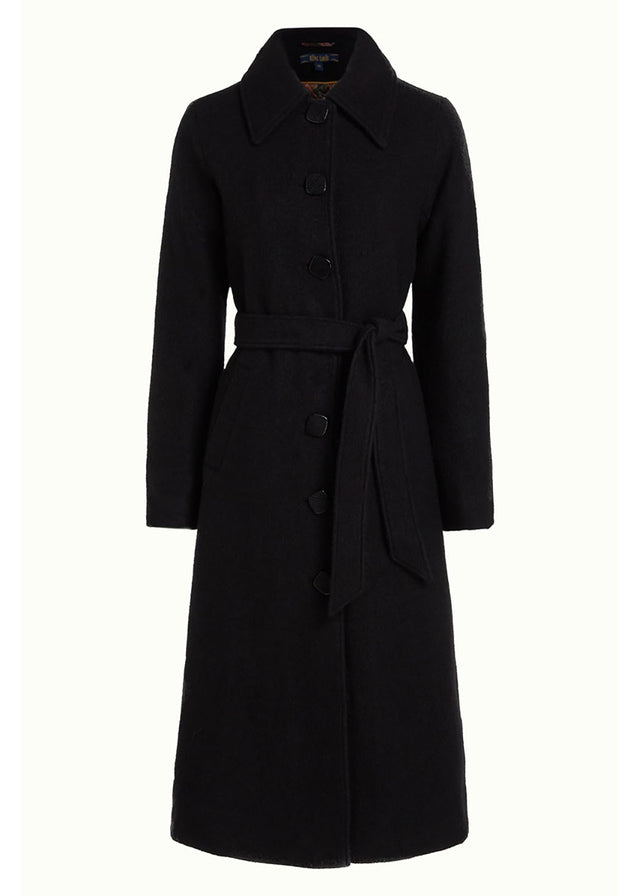 Cappotto Arabella nero da donna in misto lana