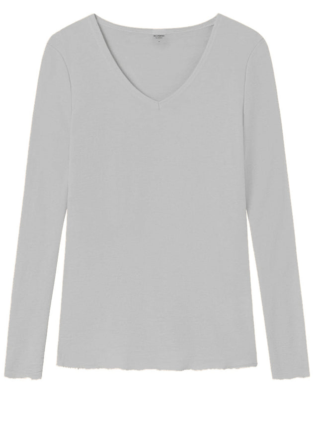 BLUSBAR V-neck sweater for women in pure merino wool