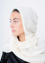 BLUSBAR tubular hooded scarf in pure merino wool