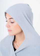 BLUSBAR tubular hooded scarf in pure merino wool