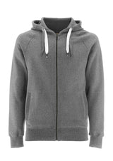 Unisex organic cotton zip-up raglan sleeve hoodie