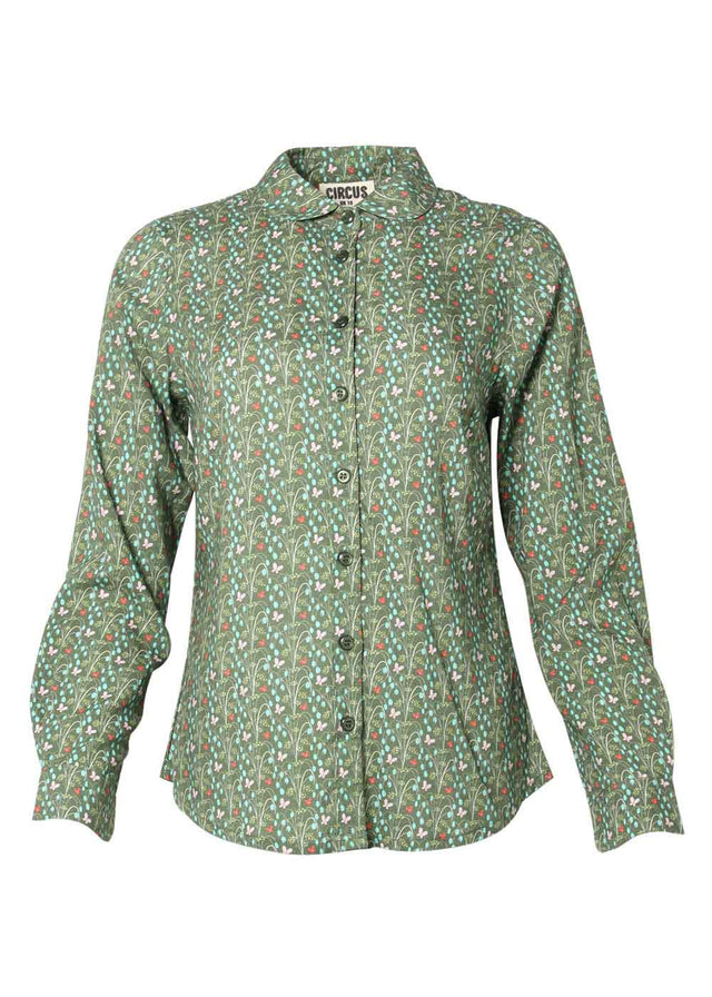 Camicia verde Snowdrop in viscosa sostenibile Livaeco