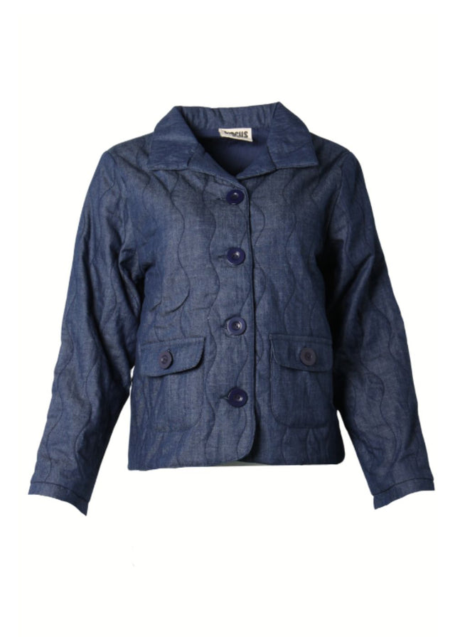 Giacca denim imbottita da donna in Cotone equosolidale