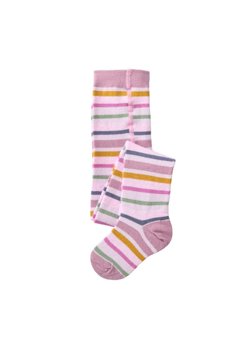 Organic Cotton Pink Striped Tights for Girls Altramoda