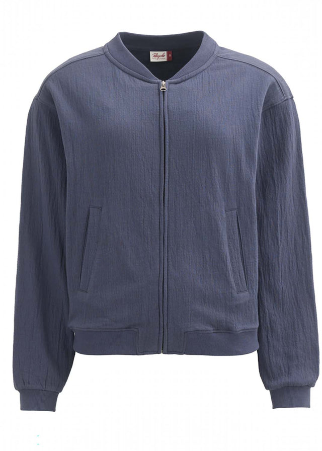 Women's Organic Cotton Smoke Blue Sweat Jacket