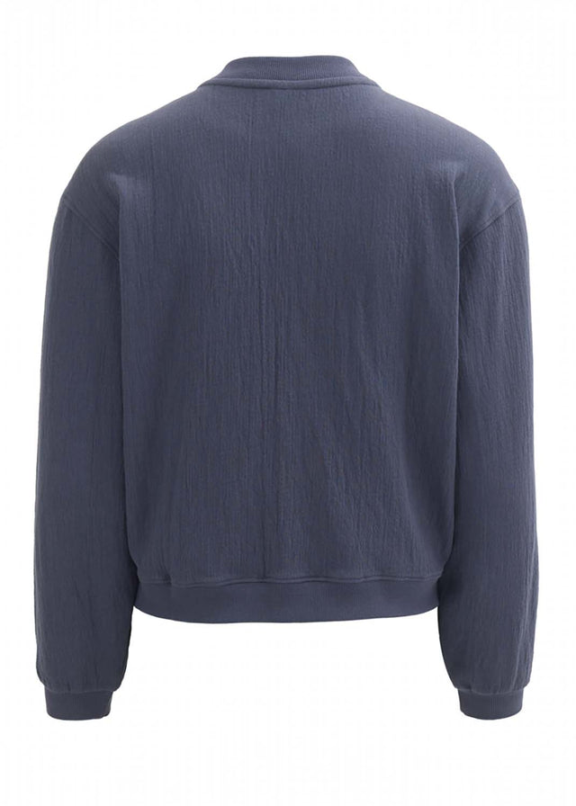 Women's Organic Cotton Smoke Blue Sweat Jacket