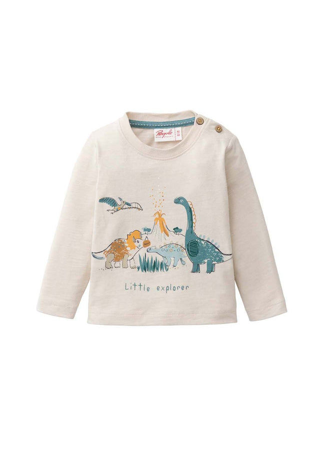 Maglia baby a maniche lunghe naturale in cotone organico