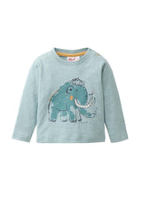 Maglia baby a maniche lunghe con mammut in cotone organico