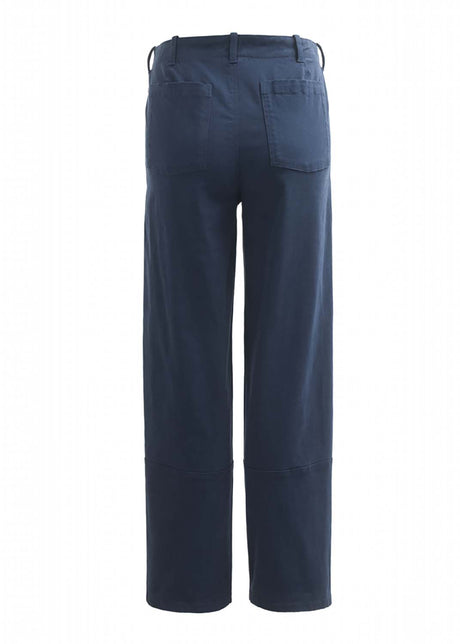 Pantaloni Chino da donna blu in cotone organico