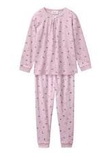 Mauve organic cotton cat design pajamas