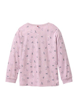 Mauve organic cotton cat design pajamas