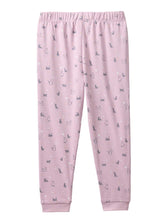 Mauve organic cotton cat design pajamas