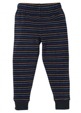 Dark blue striped organic cotton terry pyjamas