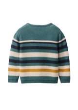 Pullover bambino a righe in cotone organico