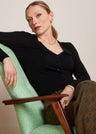 Cardigan Cocoon da Donna in cotone, modal e seta con scollo a V