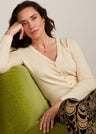 Cardigan Cocoon da Donna in cotone, modal e seta con scollo a V