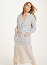 Cardigan da donna in lana merinos supersoft con scollo a V