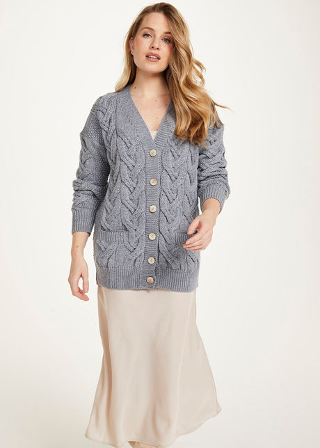 Cardigan da donna in lana merinos supersoft con scollo a V