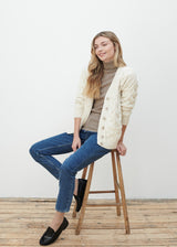 Cardigan da donna in lana merinos supersoft con scollo a V